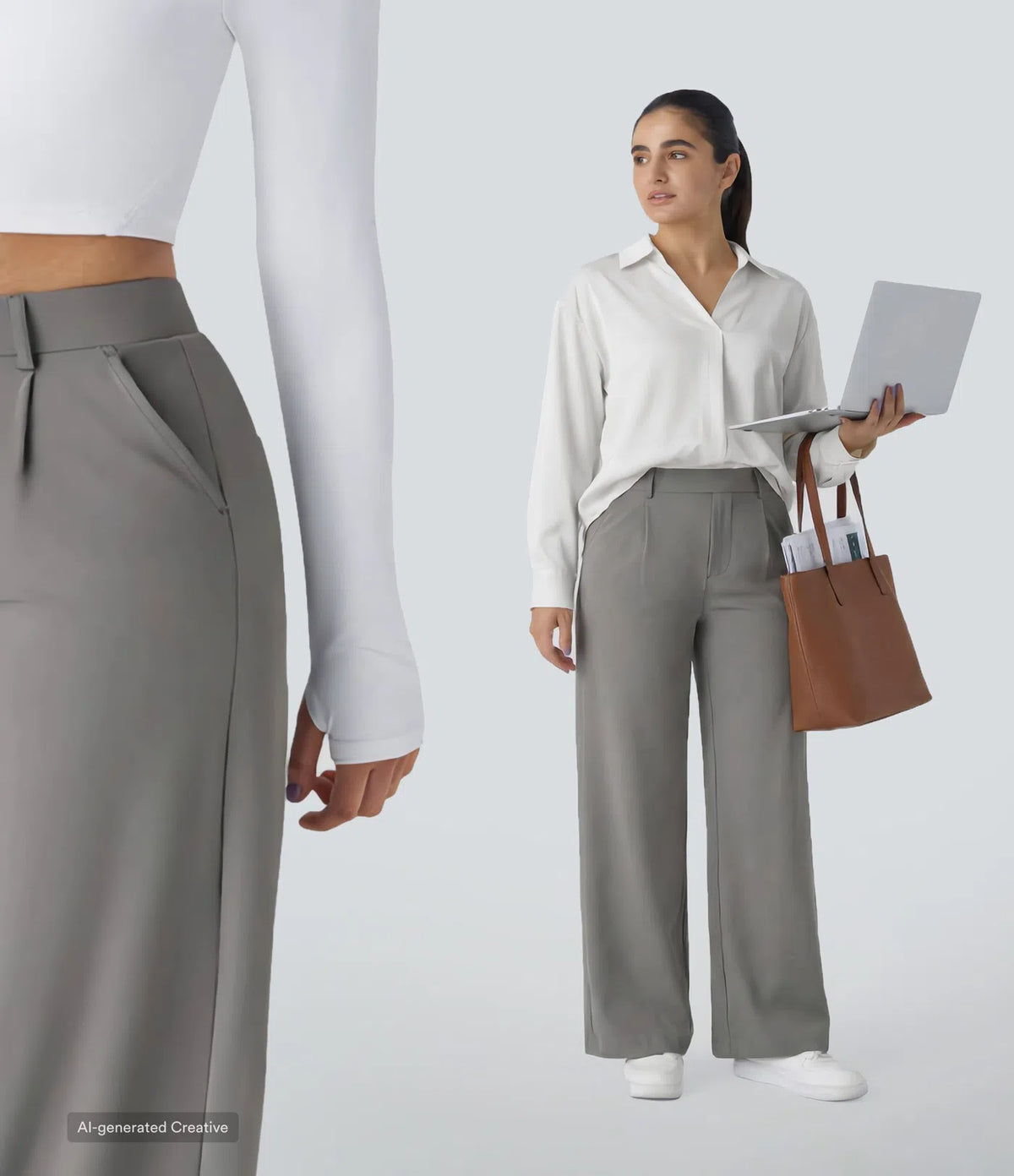 Pantalon Tailleur Large Fluide