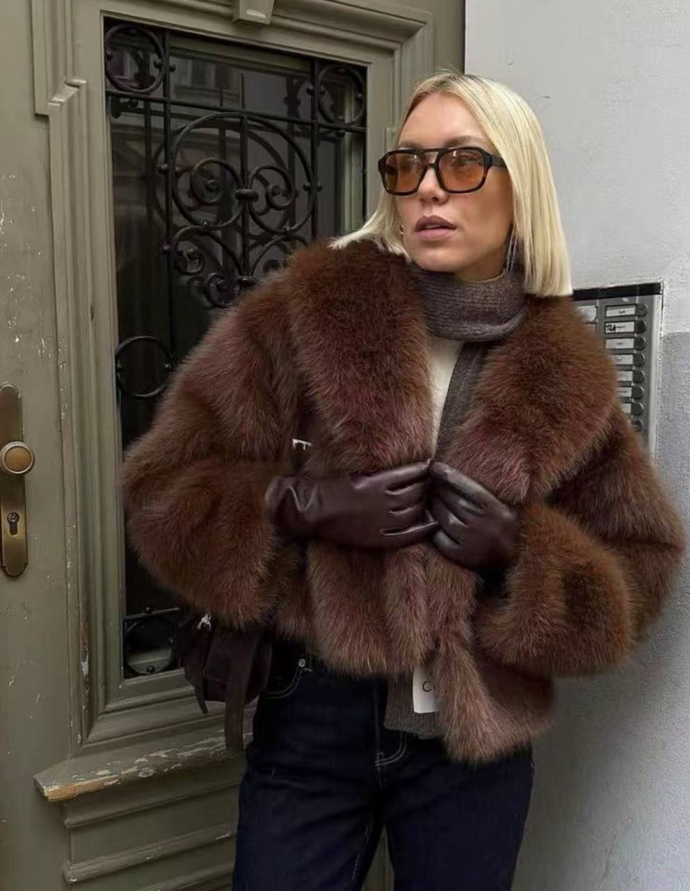 Veste en fausse fourrure